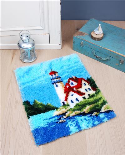 Lighthouse Latch Hook Kit Rug Making Kit by Vervaco 43x54cm